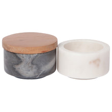 Load image into Gallery viewer, Danica - White + Slate Marble Salt Cellar
